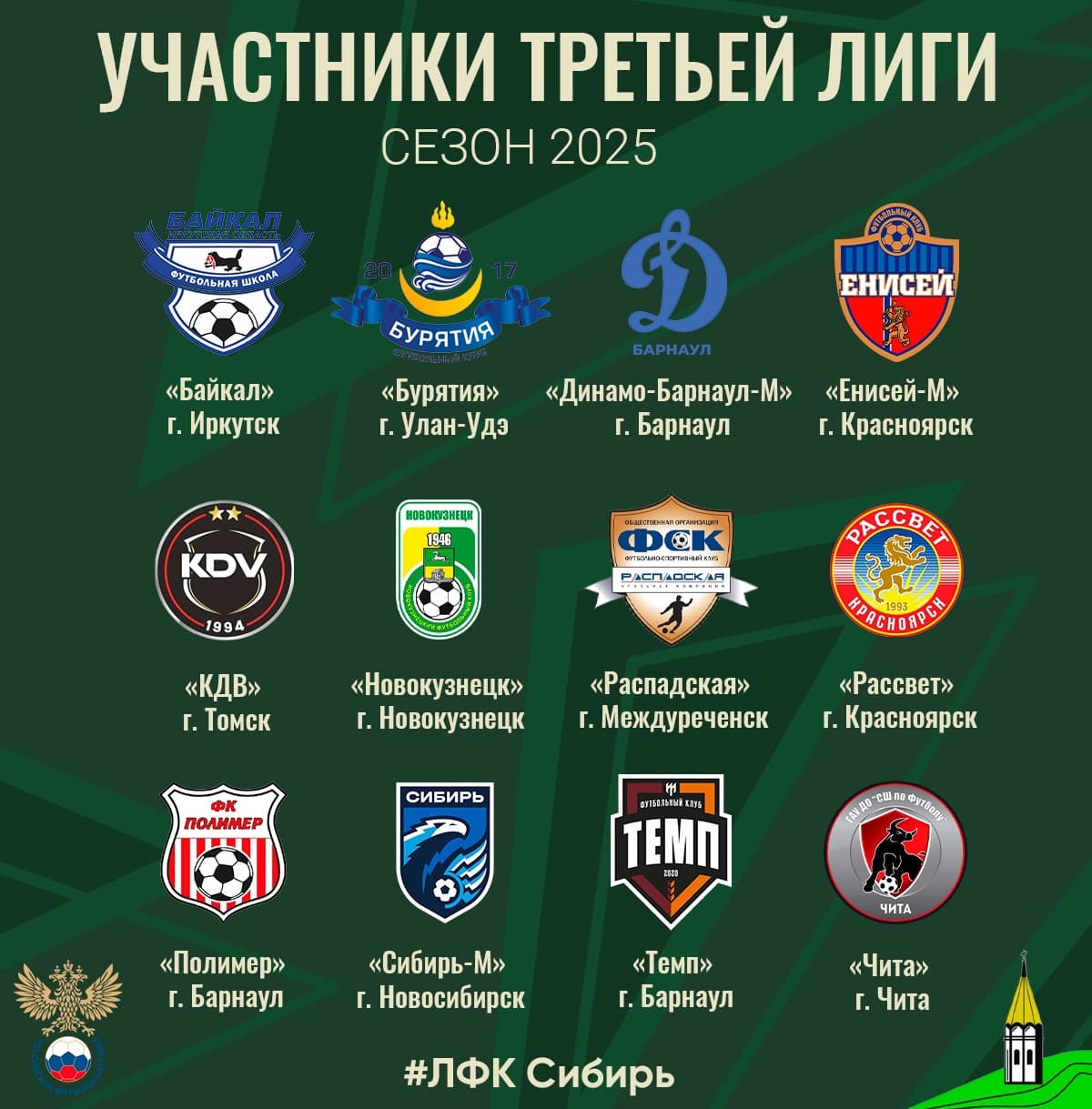 Утверждён состав участников Третьей лиги 2025 года!