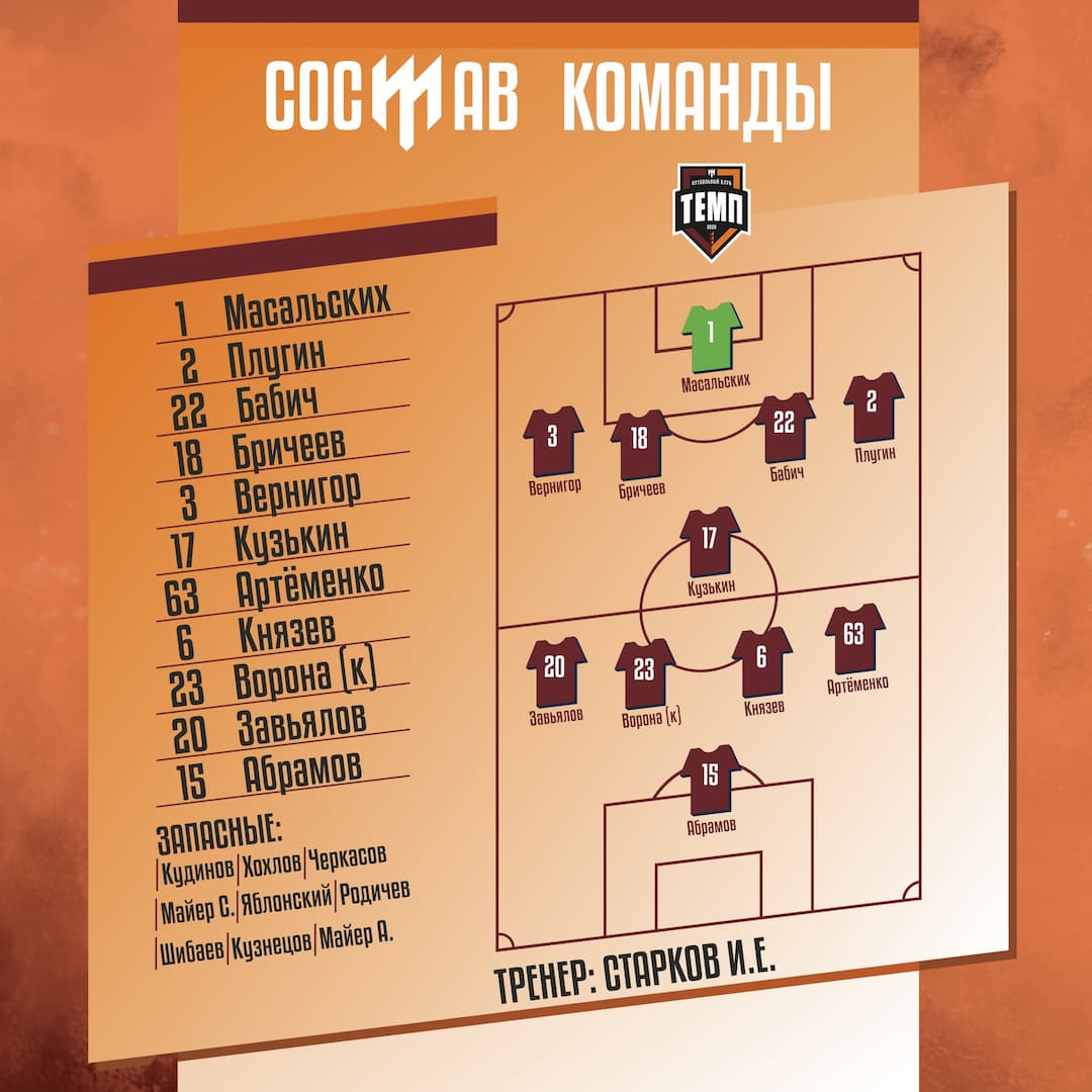 НАШ СОСТАВ НА ИГРУ!