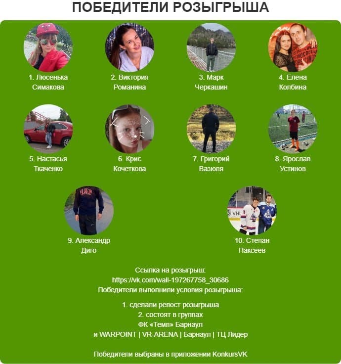 Поздравляем победителей розыгрыша!
